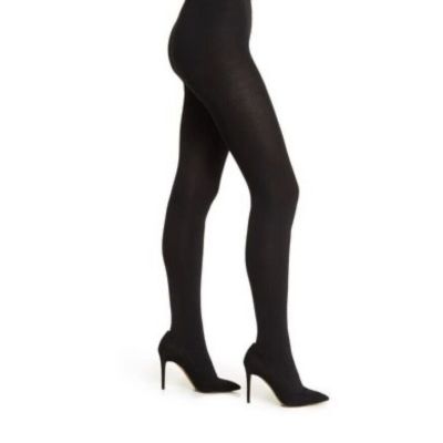 NWT NORDSTROM Plush Fleece Footed Tights (S/M) Black